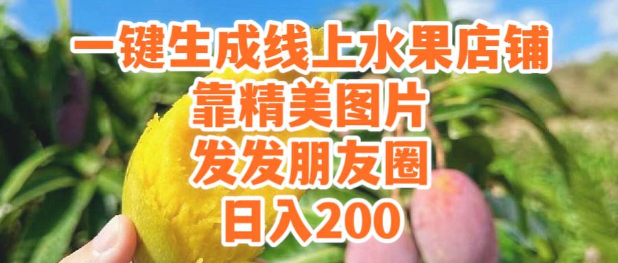 (9467期）一键生成线上水果店，靠精美图片发发朋友圈，也能日入200-问小徐资源库