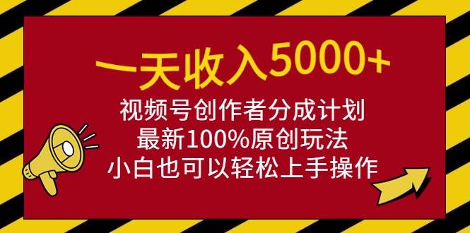（9599期）一天收入5000+，视频号创作者分成计划，最新100%原创玩法，小白也可以轻…-问小徐资源库