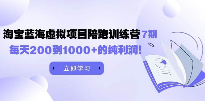 （9541期）黄岛主《淘宝蓝海虚拟项目陪跑训练营7期》每天200到1000+的纯利润-问小徐资源库