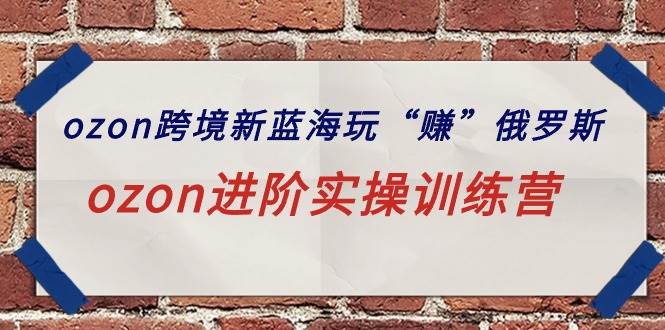 （9800期）ozon跨境新蓝海玩“赚”俄罗斯，ozon进阶实操训练营-问小徐资源库