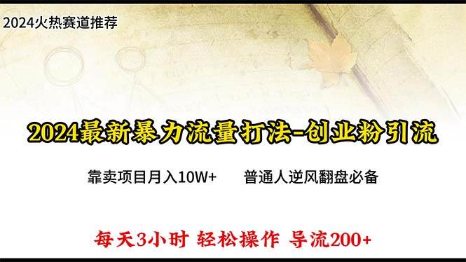 （10151期）2024年最新暴力流量打法，每日导入300+，靠卖项目月入10W+-问小徐资源库
