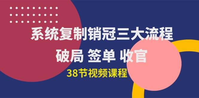 （10171期）系统复制 销冠三大流程，破局 签单 收官（38节视频课）-问小徐资源库