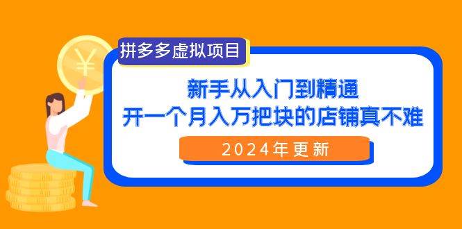 （9744期）拼多多虚拟项目：入门到精通，开一个月入万把块的店铺 真不难（24年更新）-问小徐资源库