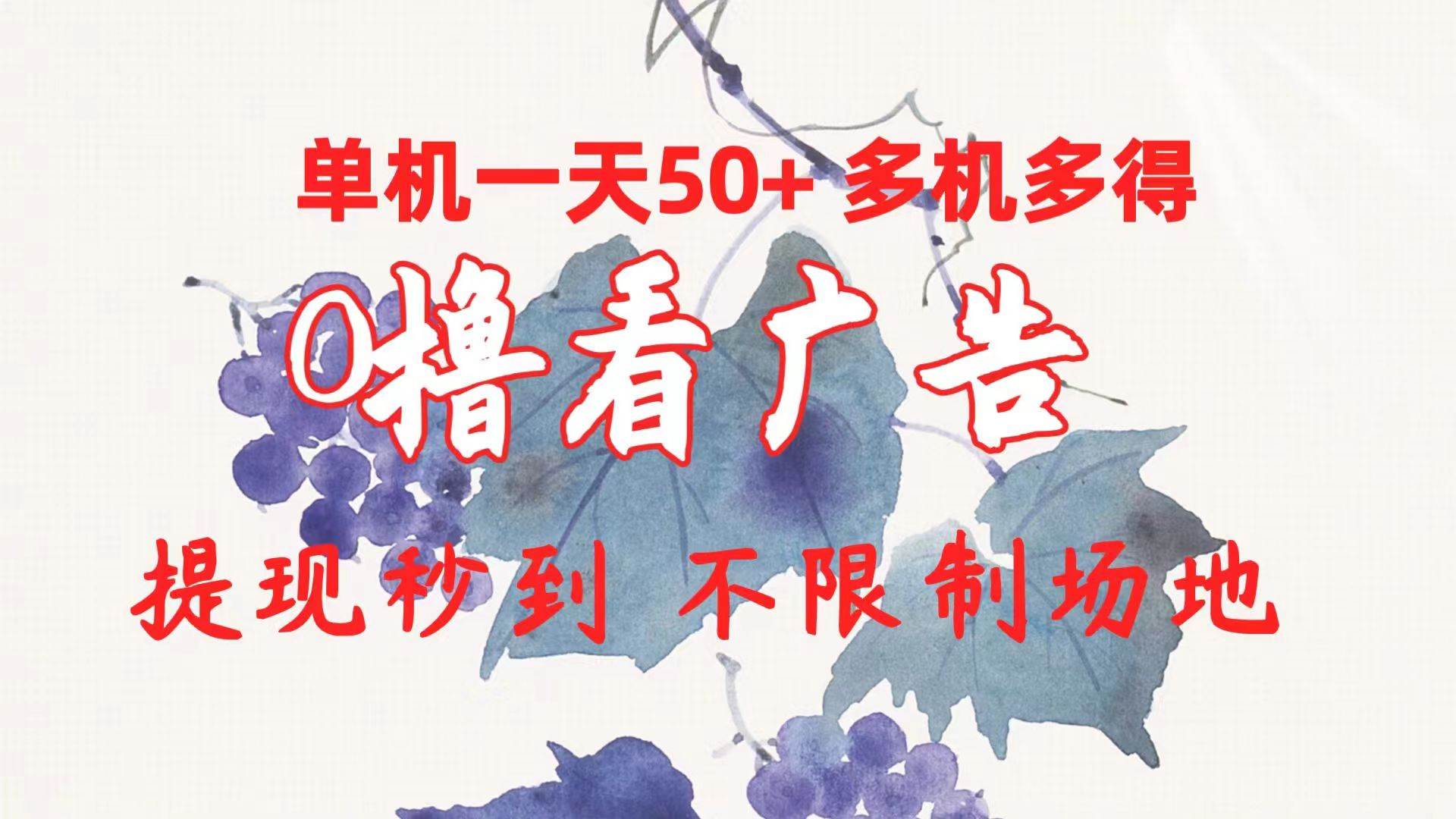 （10241期）0撸看广告 单机一天50+多机多得 提现秒到 不限制场地操作-问小徐资源库