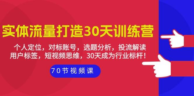（9782期）实体-流量打造-30天训练营：个人定位，对标账号，选题分析，投流解读-70节-问小徐资源库