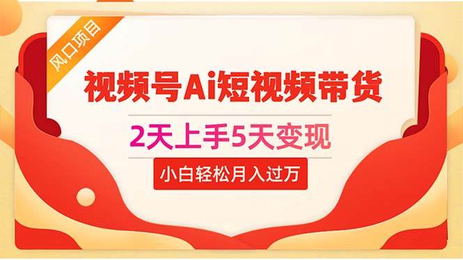 （10807期）2天上手5天变现视频号Ai短视频带货0粉丝0基础小白轻松月入过万-问小徐资源库