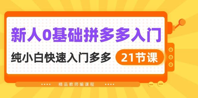 （10299期）新人0基础拼多多入门，​纯小白快速入门多多（21节课）-问小徐资源库
