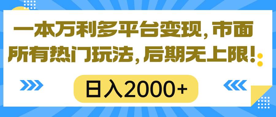 （10311期）一本万利多平台变现，市面所有热门玩法，日入2000+，后期无上限！-问小徐资源库