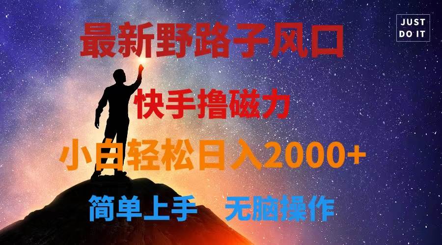 （10754期）最新风口！快手撸磁力，野路子，小白无脑操作日入2000+-问小徐资源库