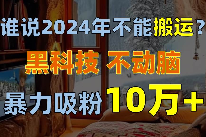 （10634期）谁说2024年不能搬运？只动手不动脑，自媒体平台单月暴力涨粉10000+-问小徐资源库