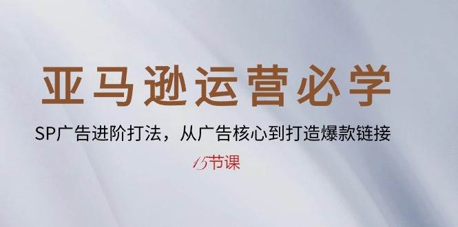 （10531期）亚马逊运营必学： SP广告进阶打法，从广告核心到打造爆款链接-15节课-问小徐资源库