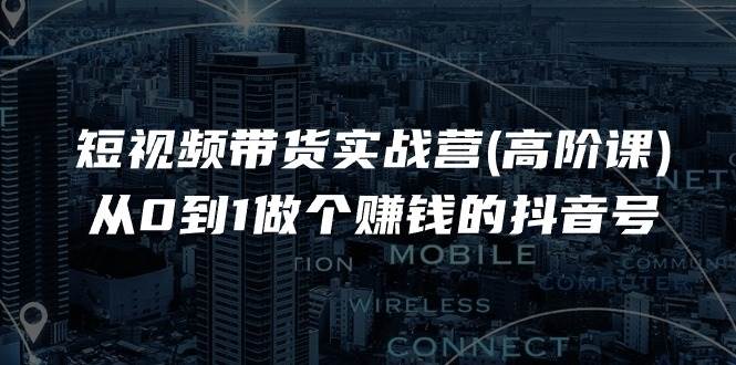 （11253期）短视频带货实战营(高阶课)，从0到1做个赚钱的抖音号（17节课）-问小徐资源库