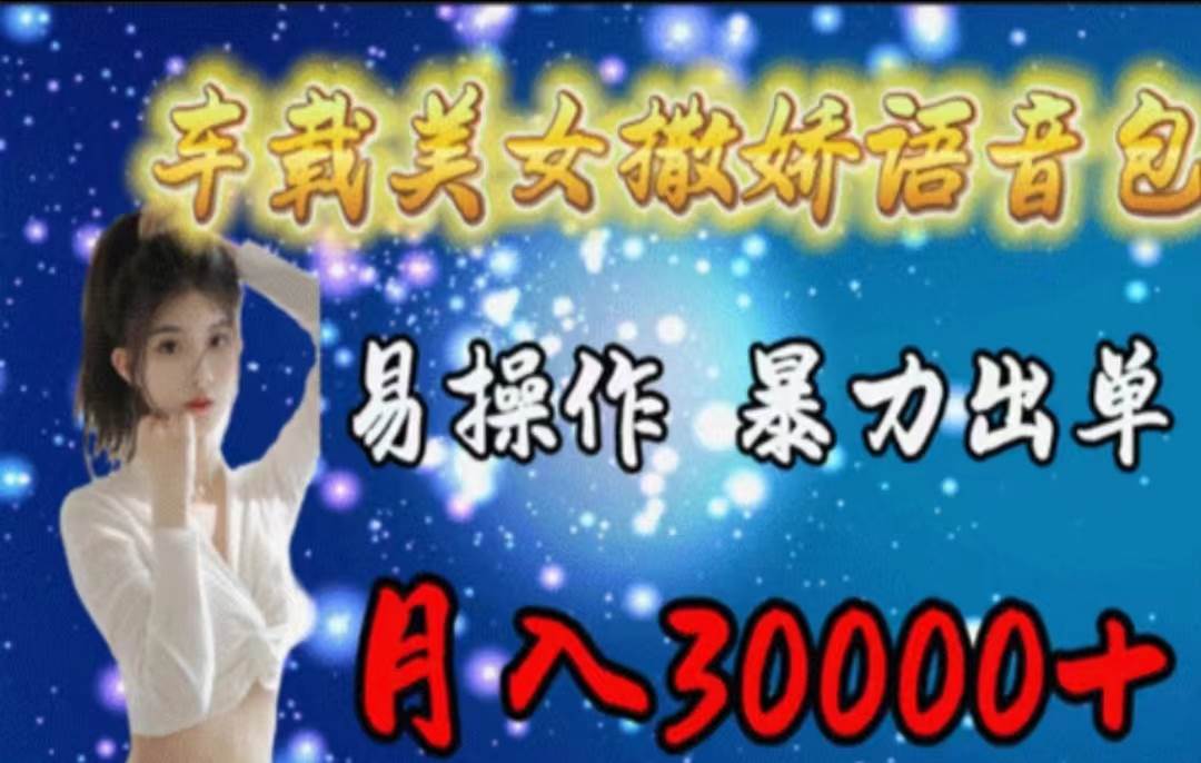 （11249期）车载美女撒娇语音包，执行就出单，月入3000＋，小白看完课程就能马上实操-问小徐资源库