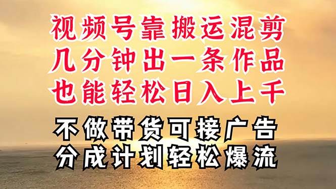 （11087期）深层揭秘视频号项目，是如何靠搬运混剪做到日入过千上万的，带你轻松爆…-问小徐资源库