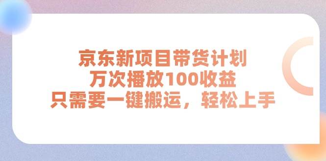 （11300期）京东新项目带货计划，万次播放100收益，只需要一键搬运，轻松上手-问小徐资源库