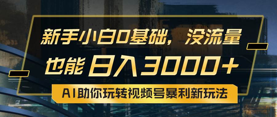 （10932期）小白0基础，没流量也能日入3000+：AI助你玩转视频号暴利新玩法-问小徐资源库