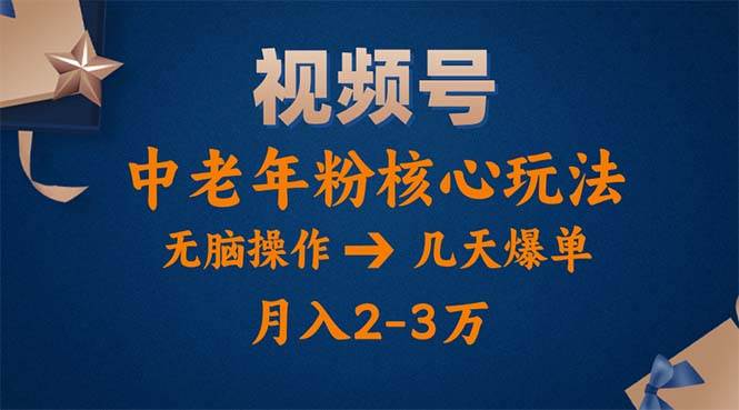 （11288期）视频号火爆玩法，高端中老年粉核心打法，无脑操作，一天十分钟，月入两万-问小徐资源库