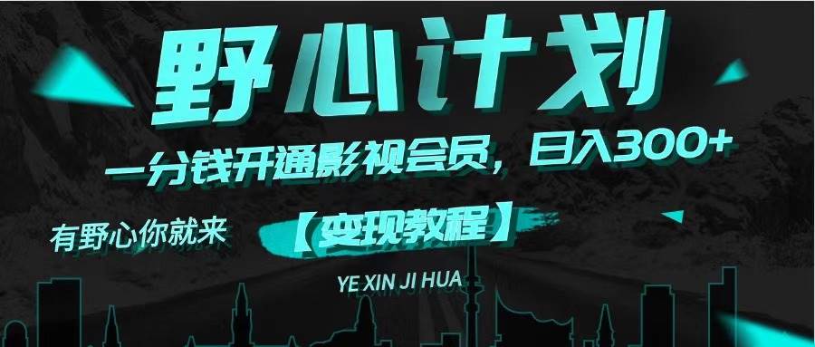 （11860期）《野心计划》一分钱卖影视会员，日入300+-问小徐资源库
