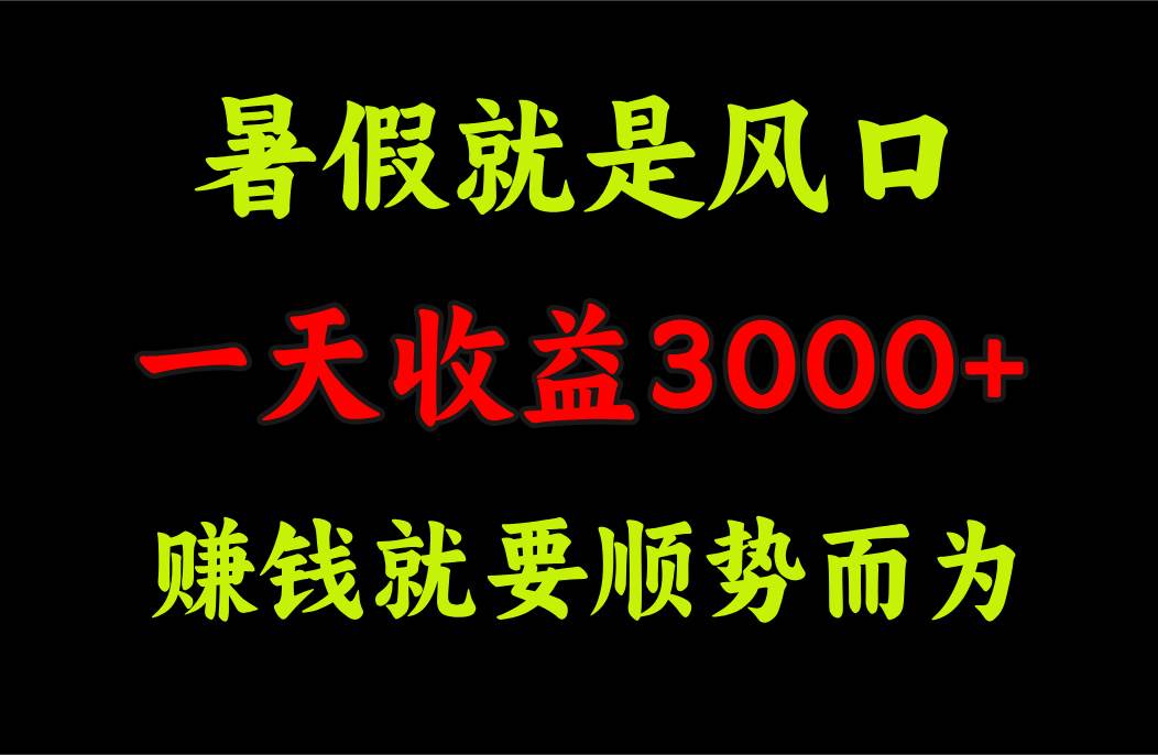 （11670期）一天收益3000+ 赚钱就是顺势而为，暑假就是风口-问小徐资源库