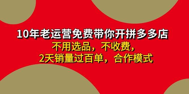 （11576期）拼多多-合作开店日入4000+两天销量过百单，无学费、老运营教操作、小白…-问小徐资源库