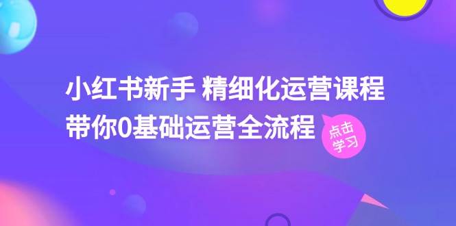 （11417期）小红书新手 精细化运营课程，带你0基础运营全流程（41节视频课）-问小徐资源库