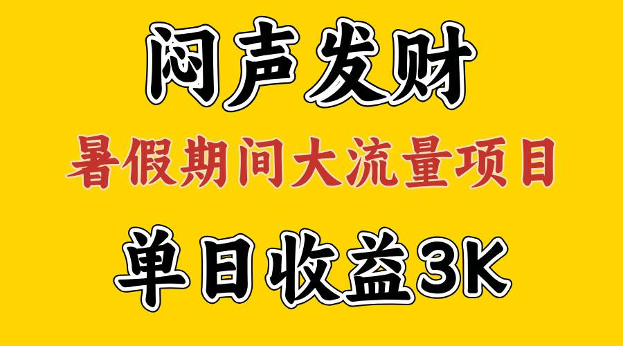 （11558期）闷声发财，假期大流量项目，单日收益3千+ ，拿出执行力，两个月翻身-问小徐资源库