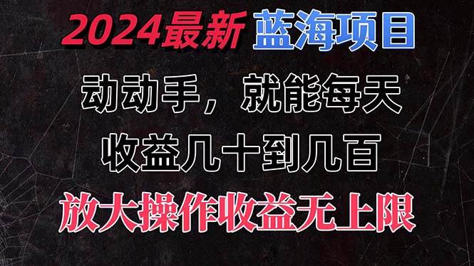 （11470期）有手就行的2024全新蓝海项目，每天1小时收益几十到几百，可放大操作收…-问小徐资源库