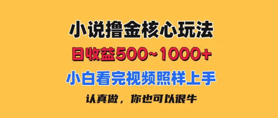 （11461期）小说撸金核心玩法，日收益500-1000+，小白看完照样上手，0成本有手就行-问小徐资源库