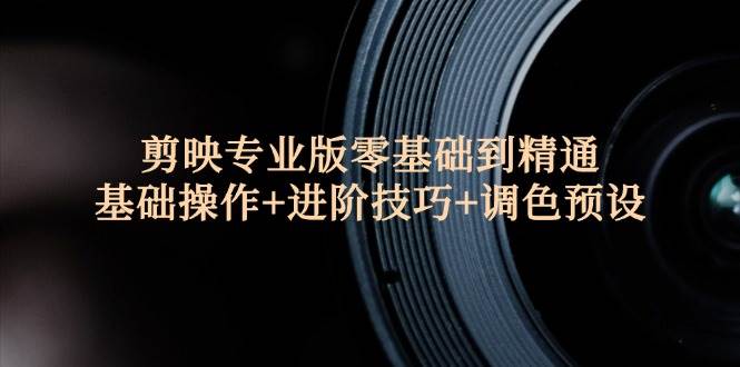 （12310期）剪映专业版零基础到精通：基础操作+进阶技巧+调色预设”-问小徐资源库