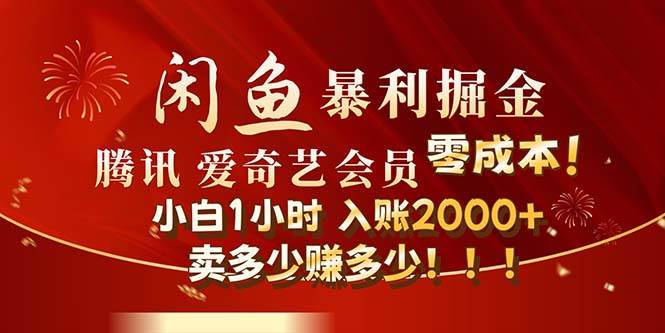 （12236期）闲鱼全新暴力掘金玩法，官方正品影视会员无成本渠道！小白1小时收…-问小徐资源库