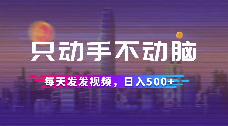 （12638期）只动手不动脑，每天发发视频，日入500+-问小徐资源库