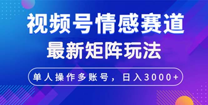 （12609期）视频号创作者分成情感赛道最新矩阵玩法日入3000+-问小徐资源库