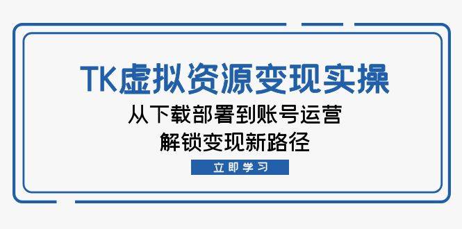 （12770期）TK虚拟资料变现实操：从下载部署到账号运营，解锁变现新路径-问小徐资源库
