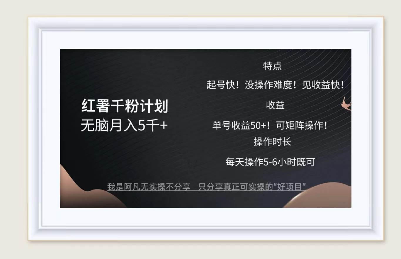 （12560期）红薯千粉计划无脑月入5千+！既做既赚！-问小徐资源库