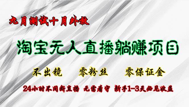 （12862期）淘宝无人直播最新玩法，九月测试十月外放，不出镜零粉丝零保证金，24小…-问小徐资源库
