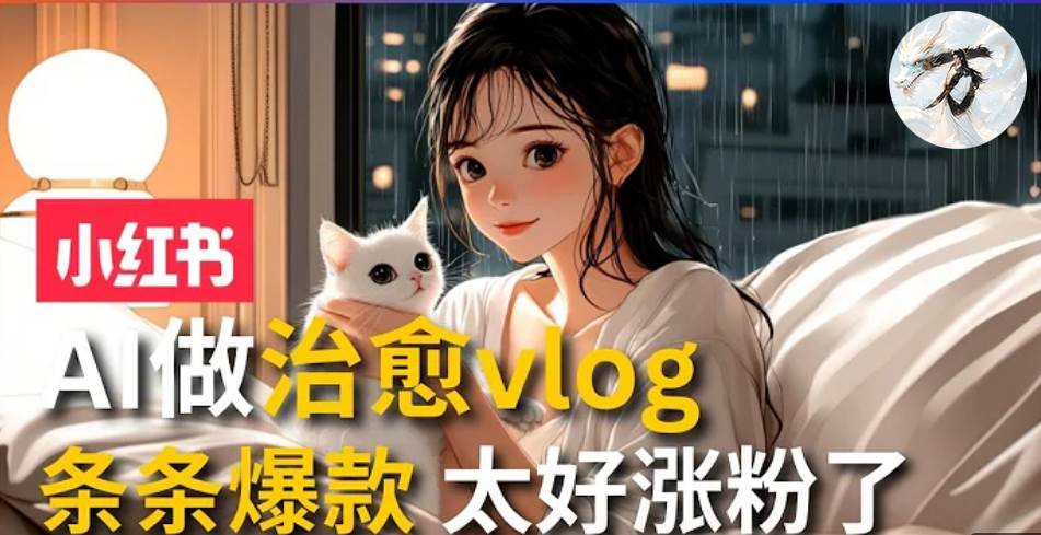 （13172期）AI治愈系vlog动画视频，小红书1个月轻松涨粉破万，商单报价1500+日入2000+-问小徐资源库