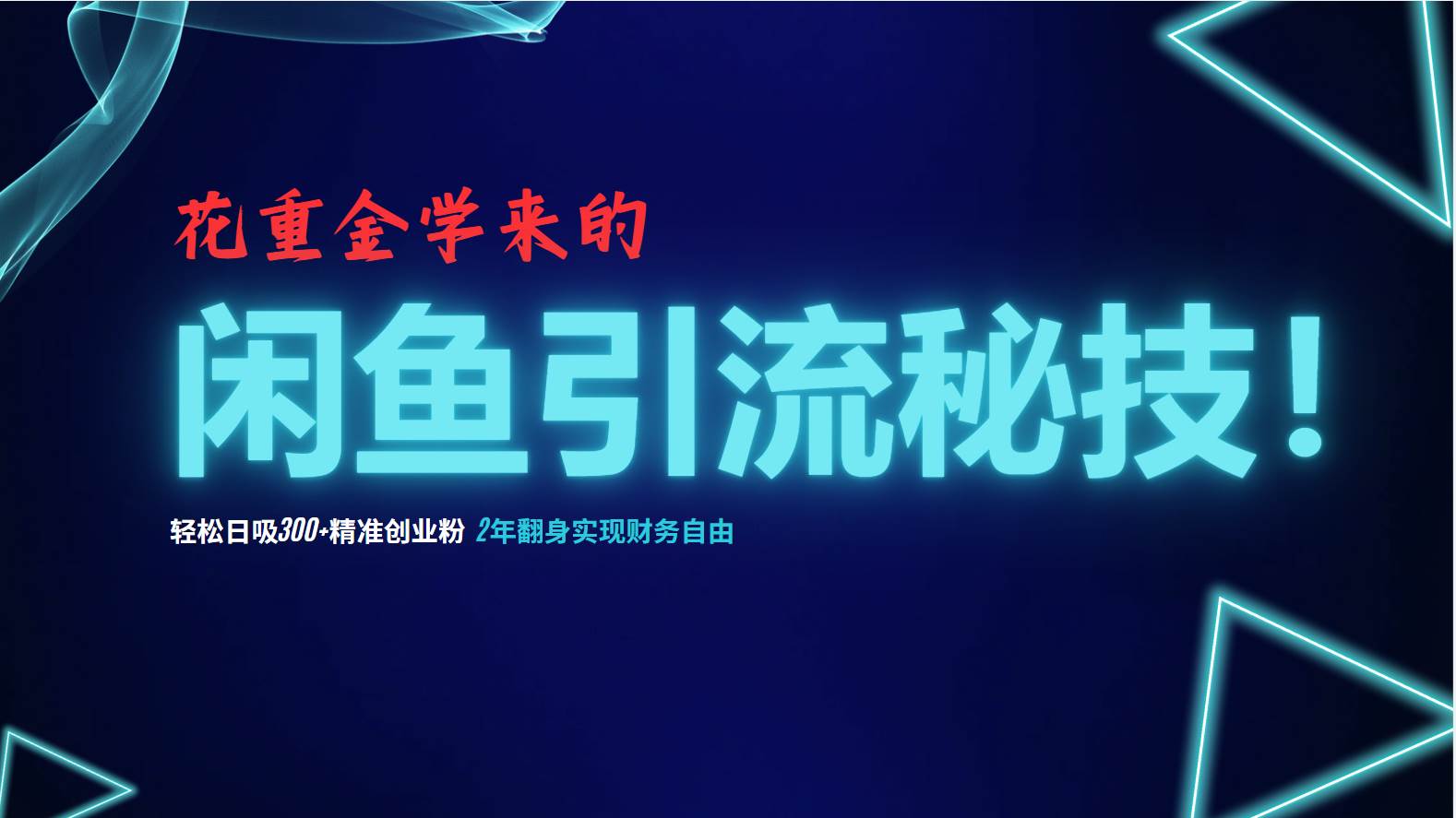 （12887期）花重金学来的闲鱼引流秘技！轻松日吸300+精准创业粉，每天躺赚5000+，2…-问小徐资源库