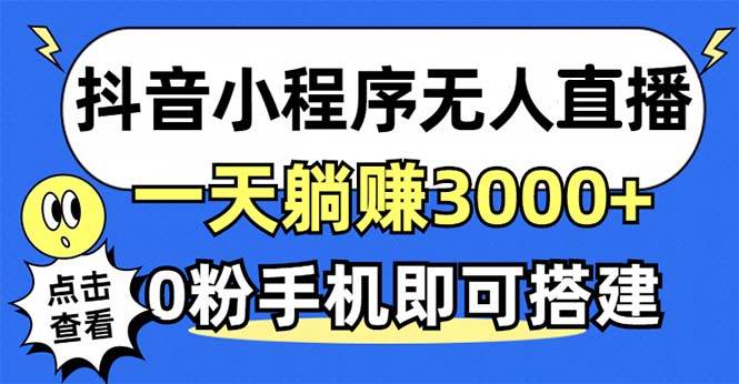 （12988期）抖音小程序无人直播，一天躺赚3000+，0粉手机可搭建，不违规不限流，小…-问小徐资源库