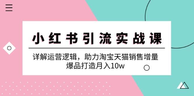 （12809期）小红书引流实战课：详解运营逻辑，助力淘宝天猫销售增量，爆品打造月入10w-问小徐资源库
