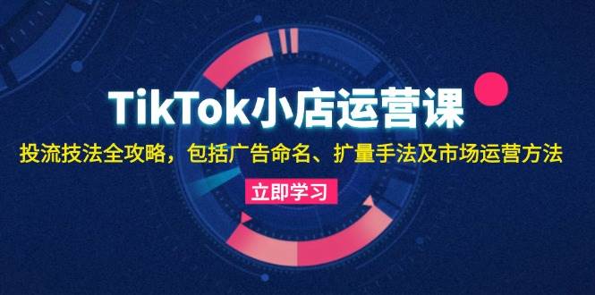 （13063期）TikTok小店运营课：投流技法全攻略，包括广告命名 扩量手法及市场运营方法-问小徐资源库
