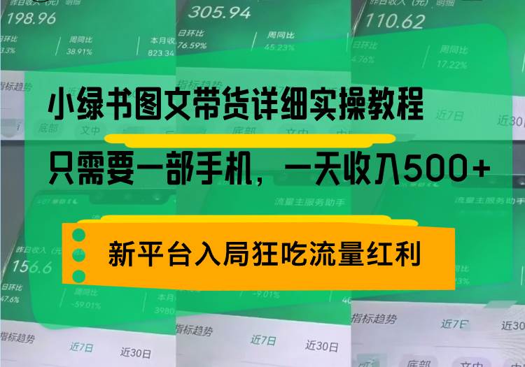 （13509期）小绿书图文带货详细实操教程，只需要一部手机，一天收入500+，轻松变现-问小徐资源库