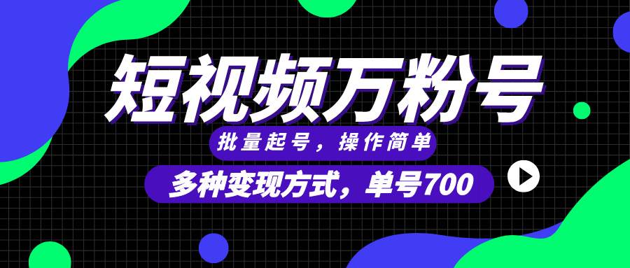 （13497期）短视频快速涨粉，批量起号，单号700，多种变现途径，可无限扩大来做。-问小徐资源库