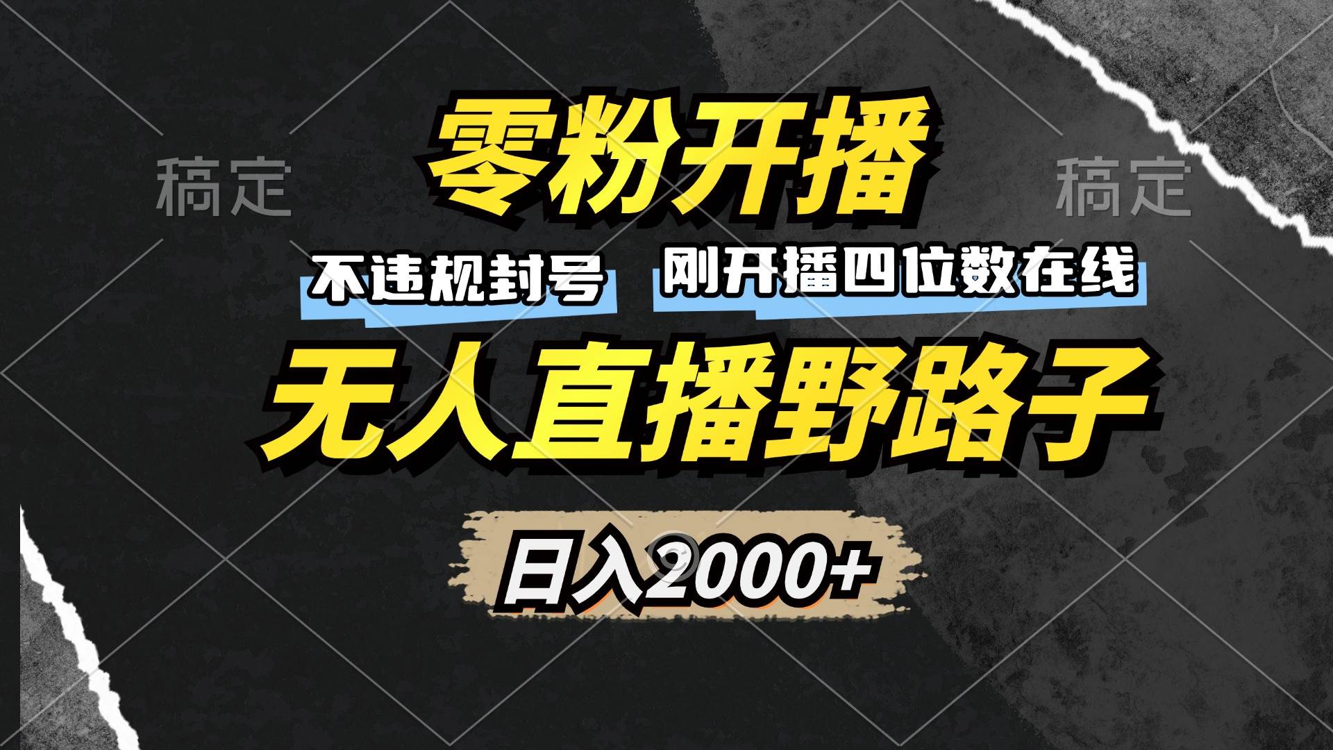 （13292期）零粉开播，无人直播野路子，日入2000+，不违规封号，躺赚收益！-问小徐资源库