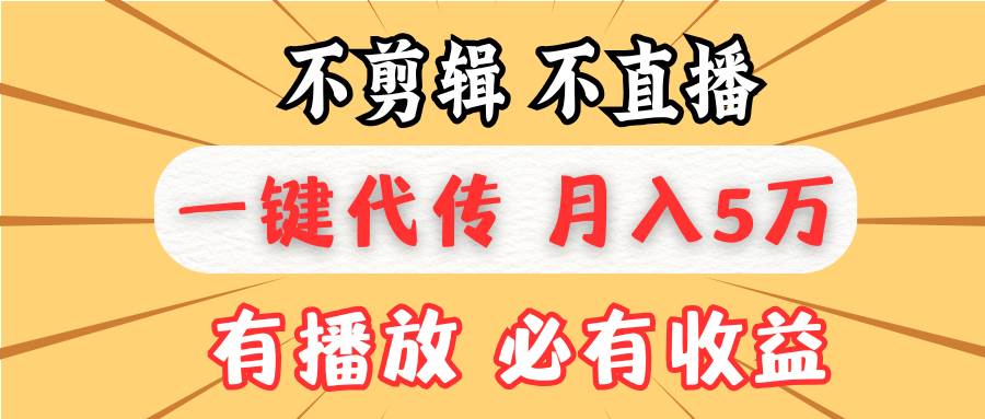 （13555期）不剪辑不直播，一键代发，月入5万懒人必备，我出视频你来发-问小徐资源库