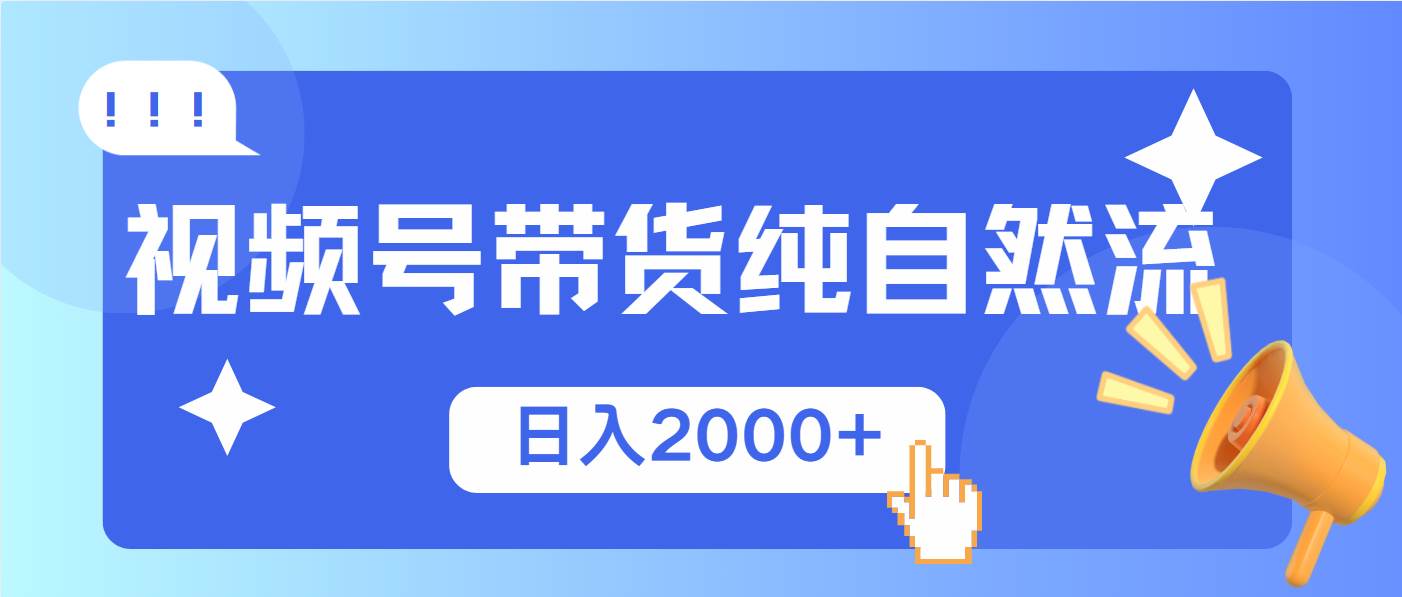 （13998期）视频号带货，纯自然流，起号简单，爆率高轻松日入2000+-问小徐资源库