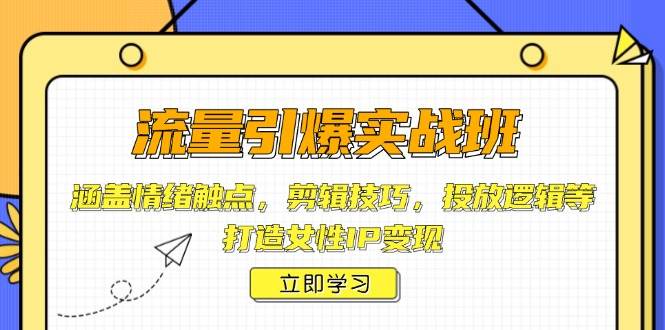 （14008期）流量引爆实战班，涵盖情绪触点，剪辑技巧，投放逻辑等，打造女性IP变现-问小徐资源库