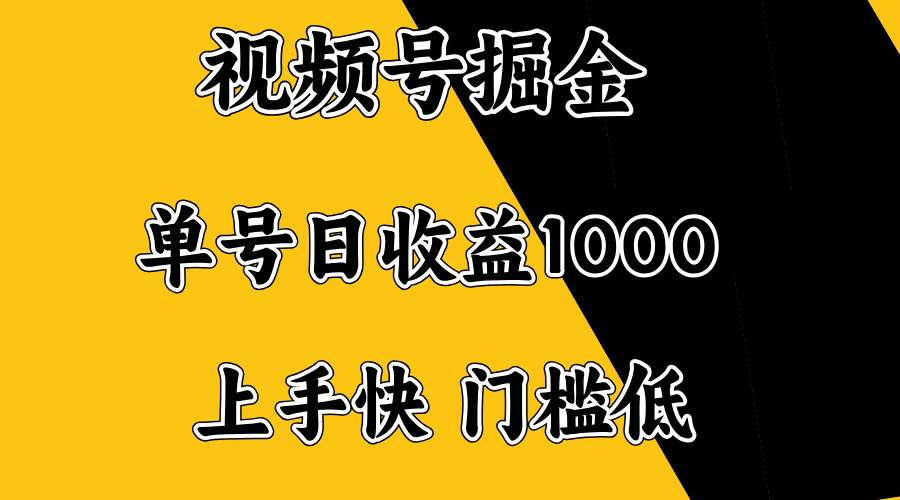 （14183期）视频号掘金，单号日收益1000+，门槛低，容易上手。-问小徐资源库