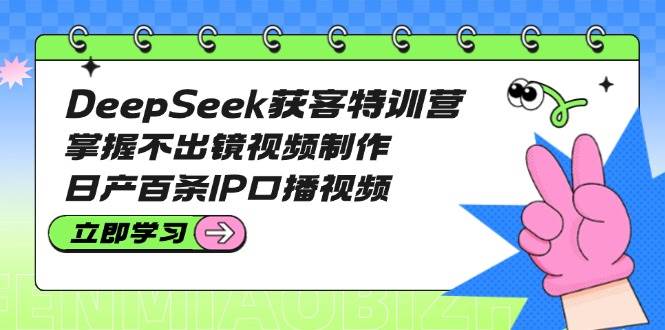 （14544期）DeepSeek获客特训营：掌握不出镜视频制作，日产百条IP口播视频-问小徐资源库