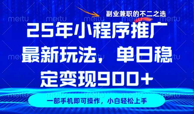 （14550期）25年小程序推广最新玩法，稳定日入900+，副业兼职的不二之选-问小徐资源库
