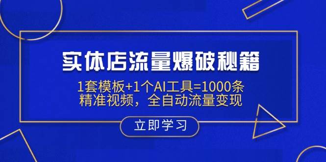 （14131期）实体店流量爆破秘籍：1套模板+1个AI工具=1000条精准视频，全自动流量变现-问小徐资源库